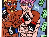 une image représentant un tableau où figurent deux hommes portant des gants de boxe