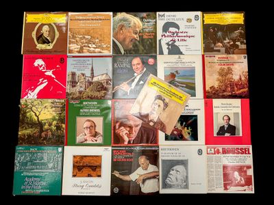 Lot de 24 disques 33 tours de musique classique dans 17 albu…