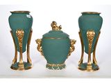 three vases that are sitting next to each other