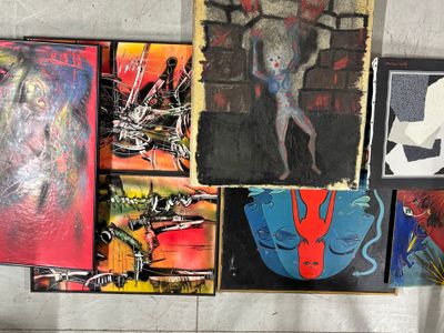 Lot de tableaux modernes, comprenant :