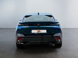 a close up of the rear end of a blue car