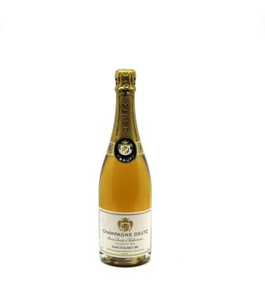 a bottle of champagne on a white background