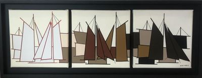 Eliot NYLS, "Voiles anciennes" triptyque, Acrylique sur toil…