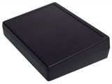a close up of a black box on a white background