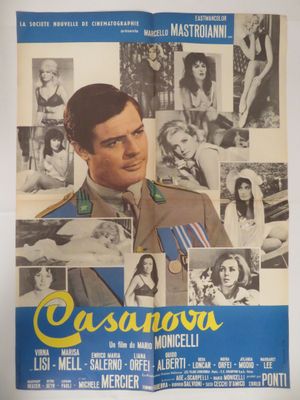 une vieille affiche de cinéma représentant un homme en uniforme militaire