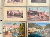 an open book with pictures of people and vehicles on it