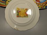 four plates that are sitting on a table