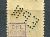 an old stamp with dots on it on a piece of paper