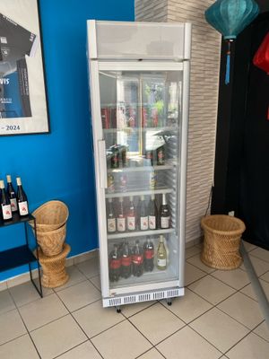 un réfrigérateur qui contient beaucoup de bouteilles de vin