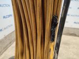 a close up of a bunch of bamboo sticks