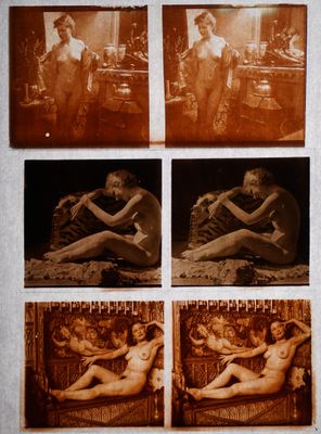 several sepia toned pictures of a man and a woman sitting on a couch