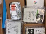 a box full of hard drives sitting on a table