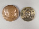 a close up of a coin with a picture of a man on it