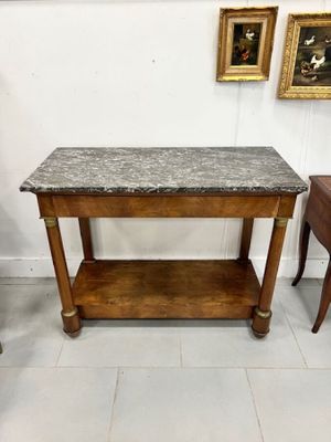 Console desserte à colonnes détachées, en acajou, dessus de …