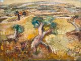 an oil painting of a painting of a man and a woman in a field