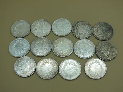 Ensemble de quatorze pièces de dix francs type Hercule (6x 1967, 4x 19 - Photo 1