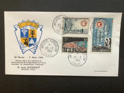 an image of a postcard with a picture of a coat of arms on it