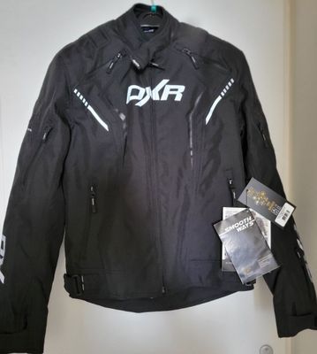 the jacket is black and white with white letters on it