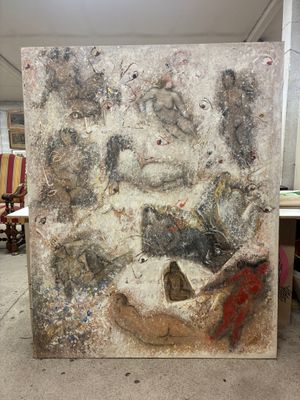 une image représentant un tableau sur lequel figure une femme avec un chat