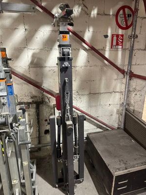 a picture of a fork lift in a garage