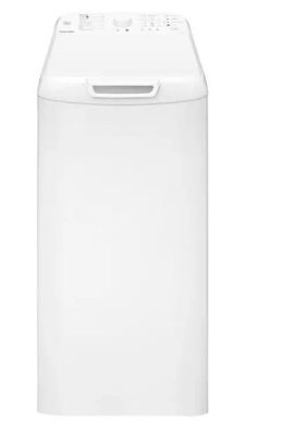 a white washer sitting on top of a white counter