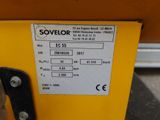 the label on the back of a yellow machine that says sovelor