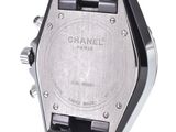 chanel watch on a white background with a black strap