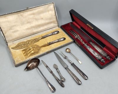 a silverware set in a case on a table