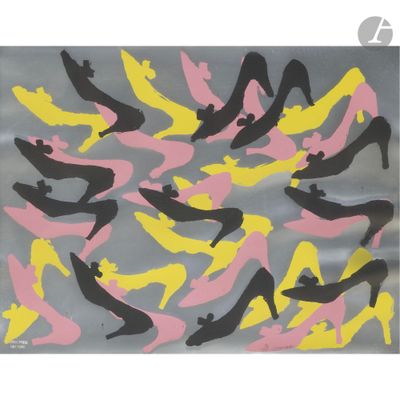 a picture of a painting of a group of people doing yoga