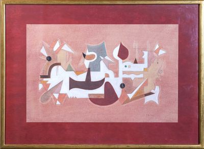 tableau représentant un homme à cheval avec une femme à ses côtés