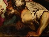painting of a man with a beard and a woman with a goat in a room