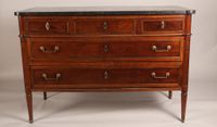 Commode rectangulaire en bois fruitier teinté et filets de l… (photo 5)