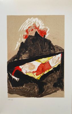 Egon Schiele - Red-Haired Girl with Spread Legs