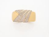 a yellow gold and diamond ring