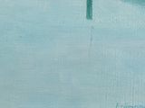 a painting of a street sign on the side of the road