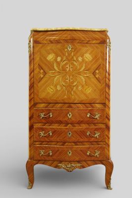 Secrétaire colonne en bois de placage et marqueterie de styl…