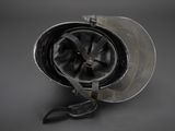 underside view of a helmet showing the vise and the vise