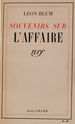 the cover of the book souvenirs sur l ' affaire by leon blum