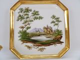 a picture of a plate with a picture of a castle on it