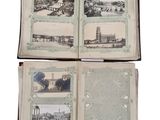 an open book with a picture of a city and a picture of a bridge