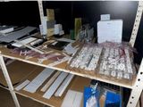 a desk with a lot of items on it