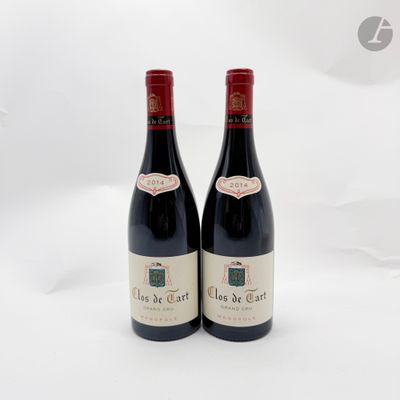 deux bouteilles de vin rouge posées l'une à côté de l'autre sur une surface blanche