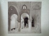 a picture of a drawing of a hallway in a building