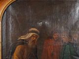painting of a man in a turban and a woman in a green dress
