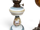 three different types of lamps on a white background