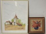 une photo d'un tableau et une photo d'une église