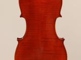 an old violin with a wooden back and a long neck