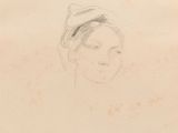 dessin représentant la tête d'une femme aux yeux fermés
