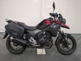 a motorcycle that is parked in a garage