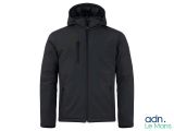 Veste softshell pour homme avec capuche, couleur noire